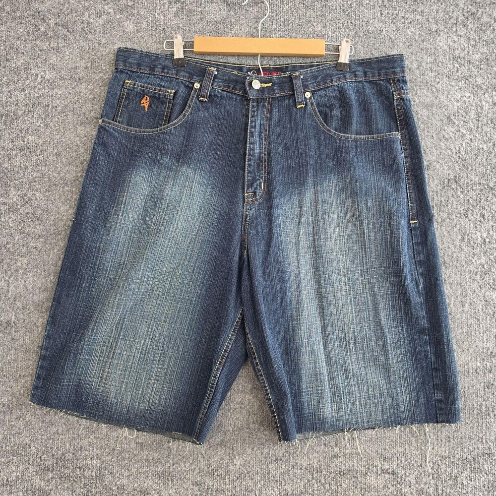 Red Ape Shorts Mens 40 Denim Blue Bermuda Relaxed Hip Hop Streetwear Y2K Baggy